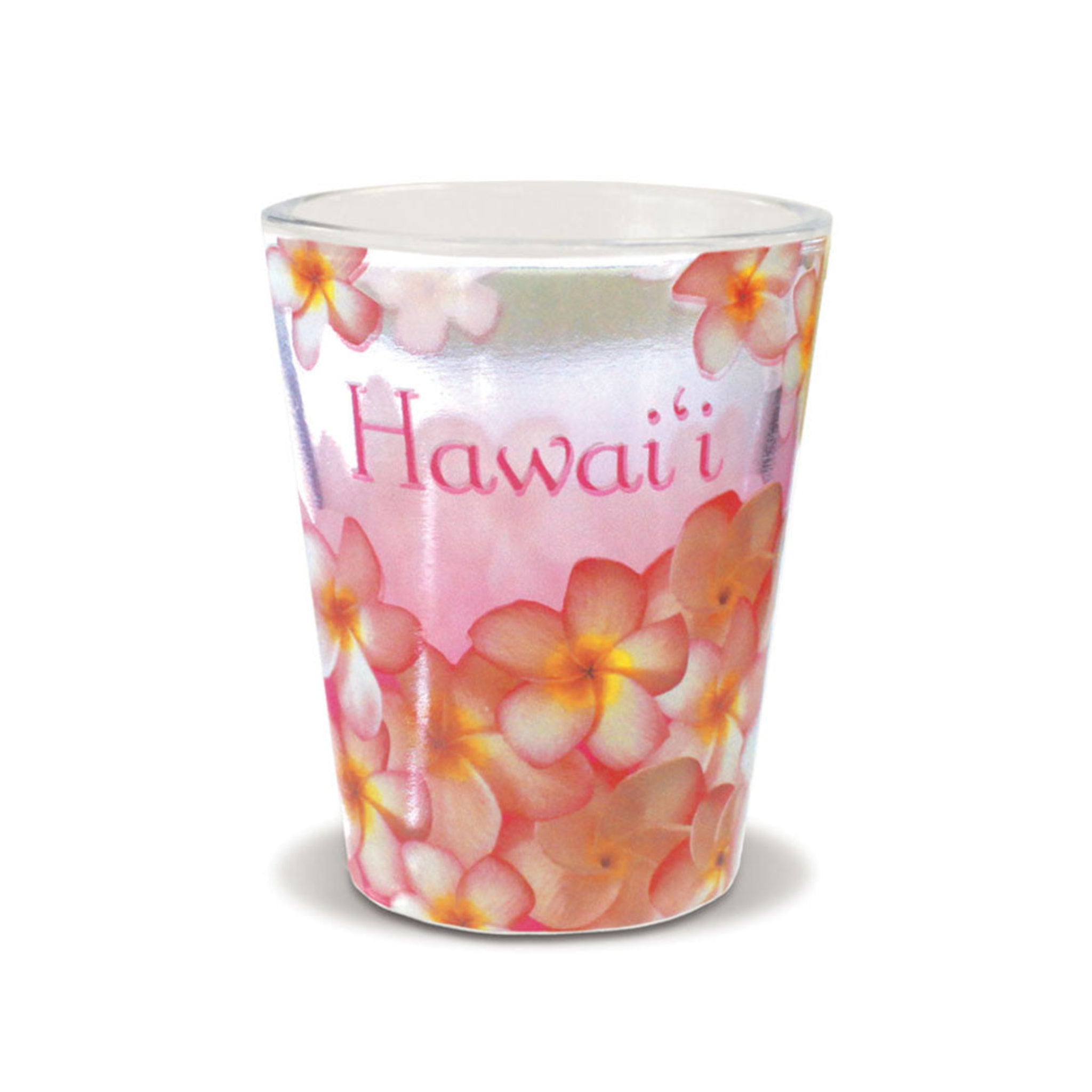 Pink Plumerias Short Shot Glass