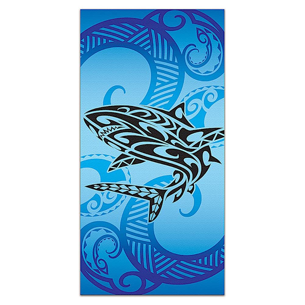 Hawaiian 60" x 30" Beach Towel Tribal Shark