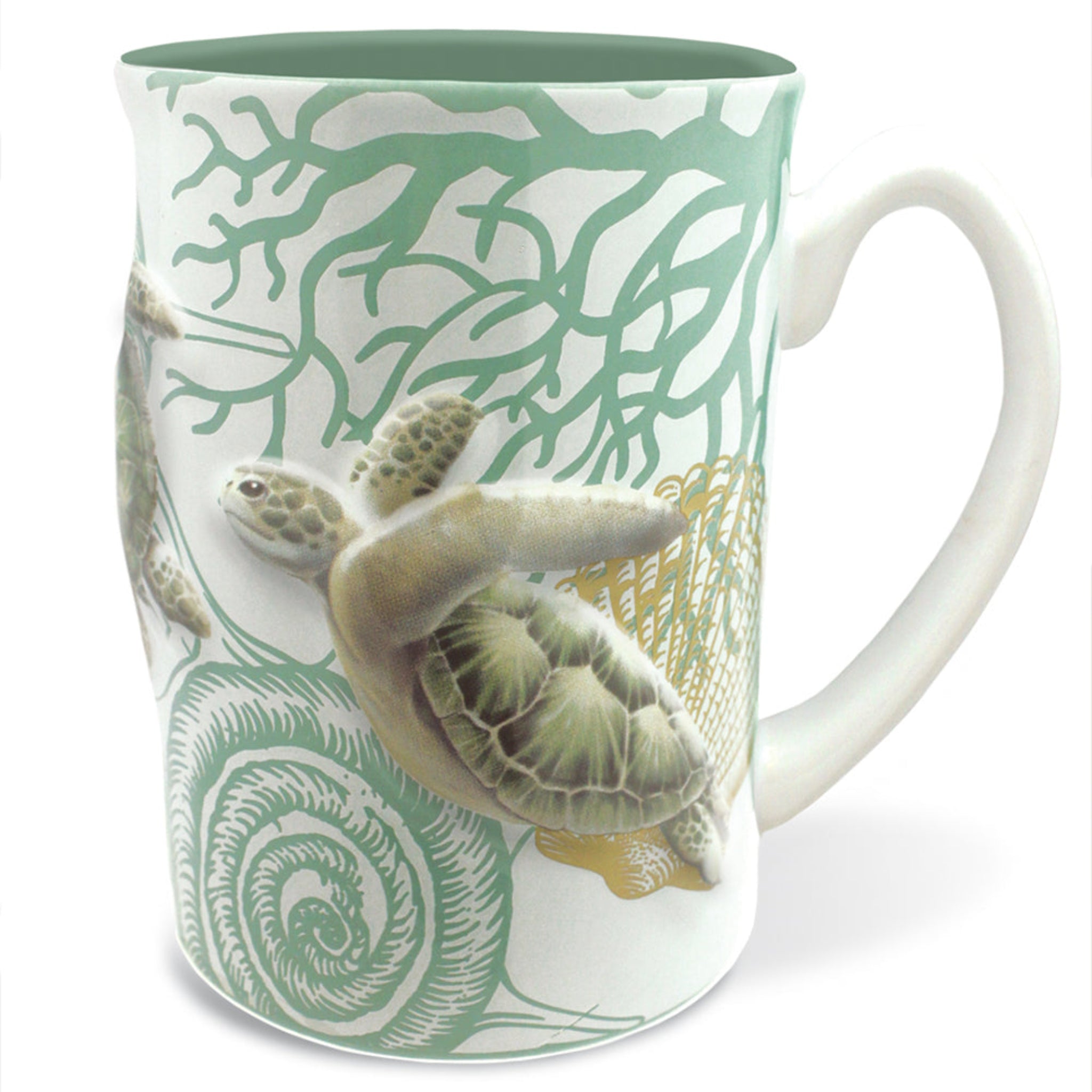 Hawaii Coffee Mug Embossed Honu Turtle Voyage