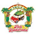 Hawaiian Metal Die Cut Ornament Aloha Mele Kalikimaka Woody Car