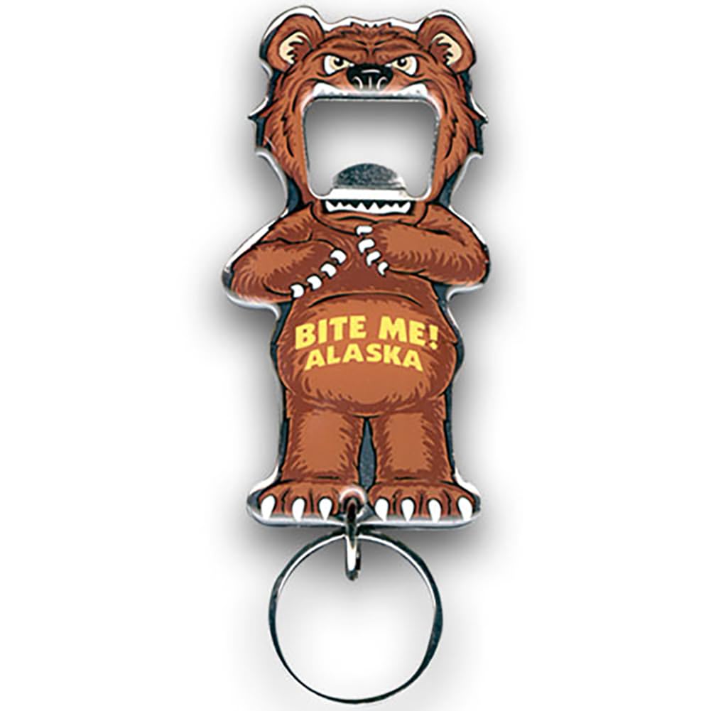 Bite Me Alaska Magnetic Bottle Opener Key Ring
