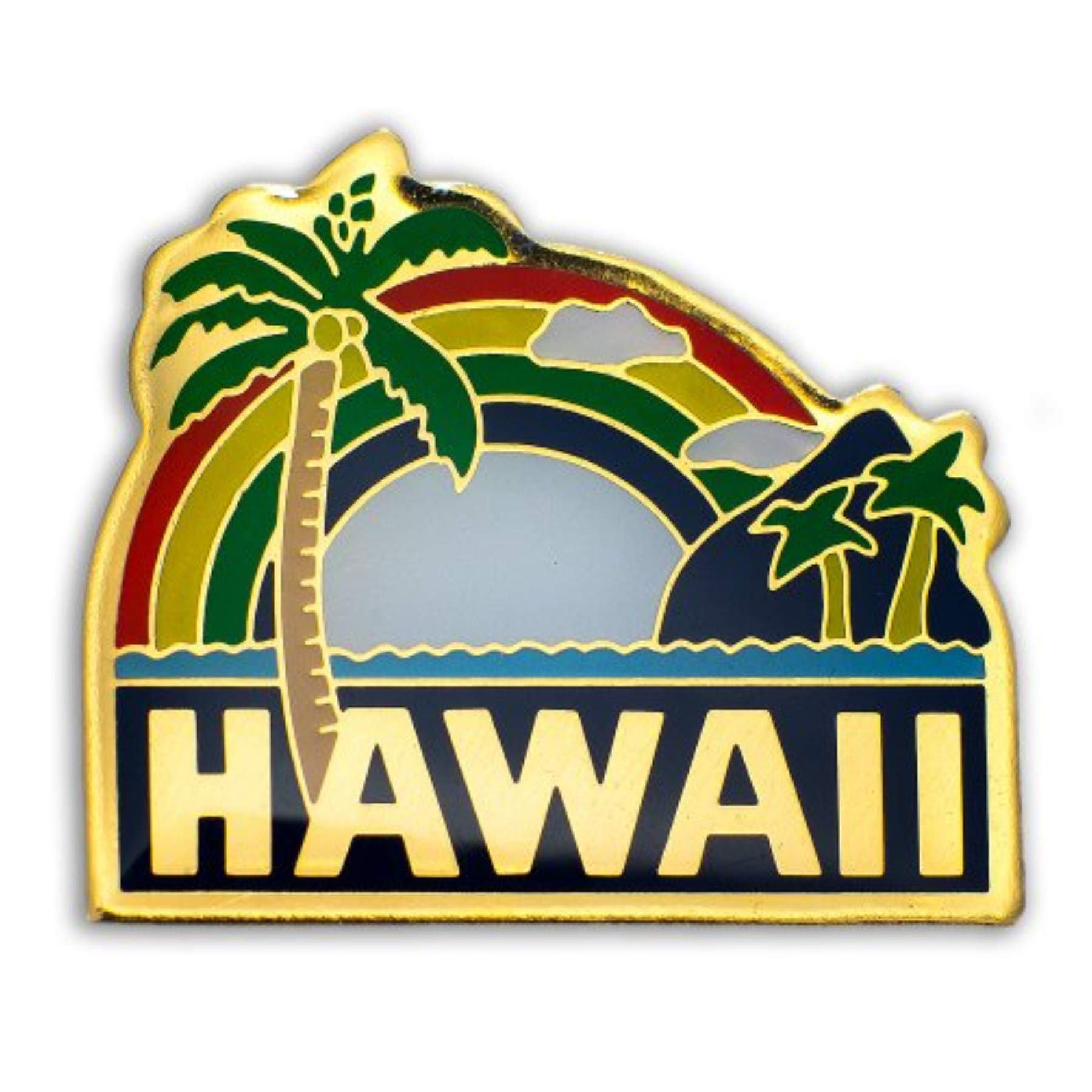 Hawaiian Rainbow Hawaii Collectible Lapel Hat Souvenir Pin, 1"