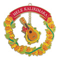 Hawaiian Metal Die Cut Ornament Mele Kalikimaka Aloha Medley Ukulele