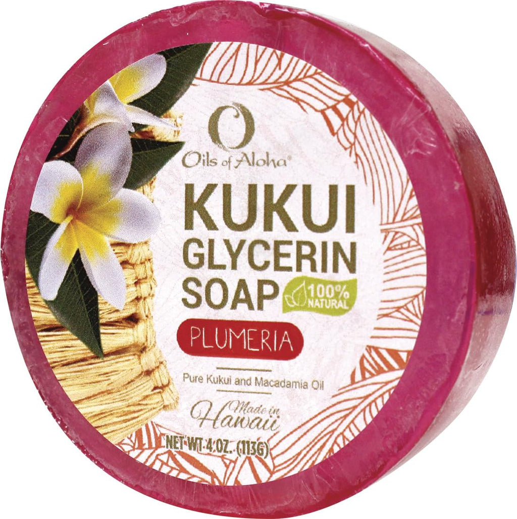 Oils of Aloha Kukui Glycerin Soap 6 Bars Assorted Scents in Organza Bags