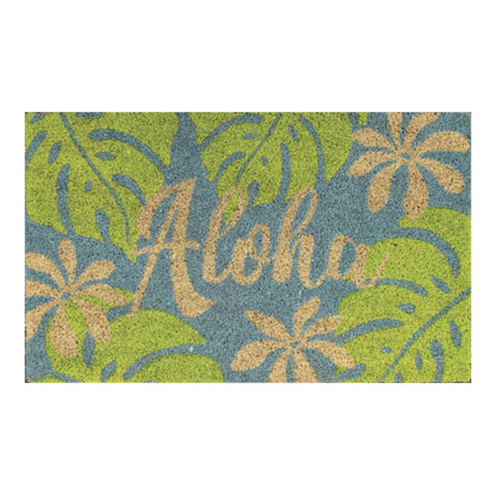 Hawaii Doormat 30" X 18" Aloha Monstera Green