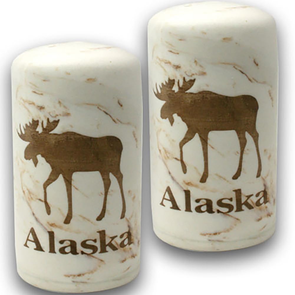 Alaska Salt and Pepper Set Moose Icons
