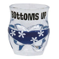 Hawaiian Shot Glass Bottoms Up Butt Plumeria Blue