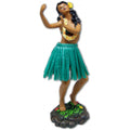 Hawaiian Dashboard Doll Leilani Girl Dancing Green