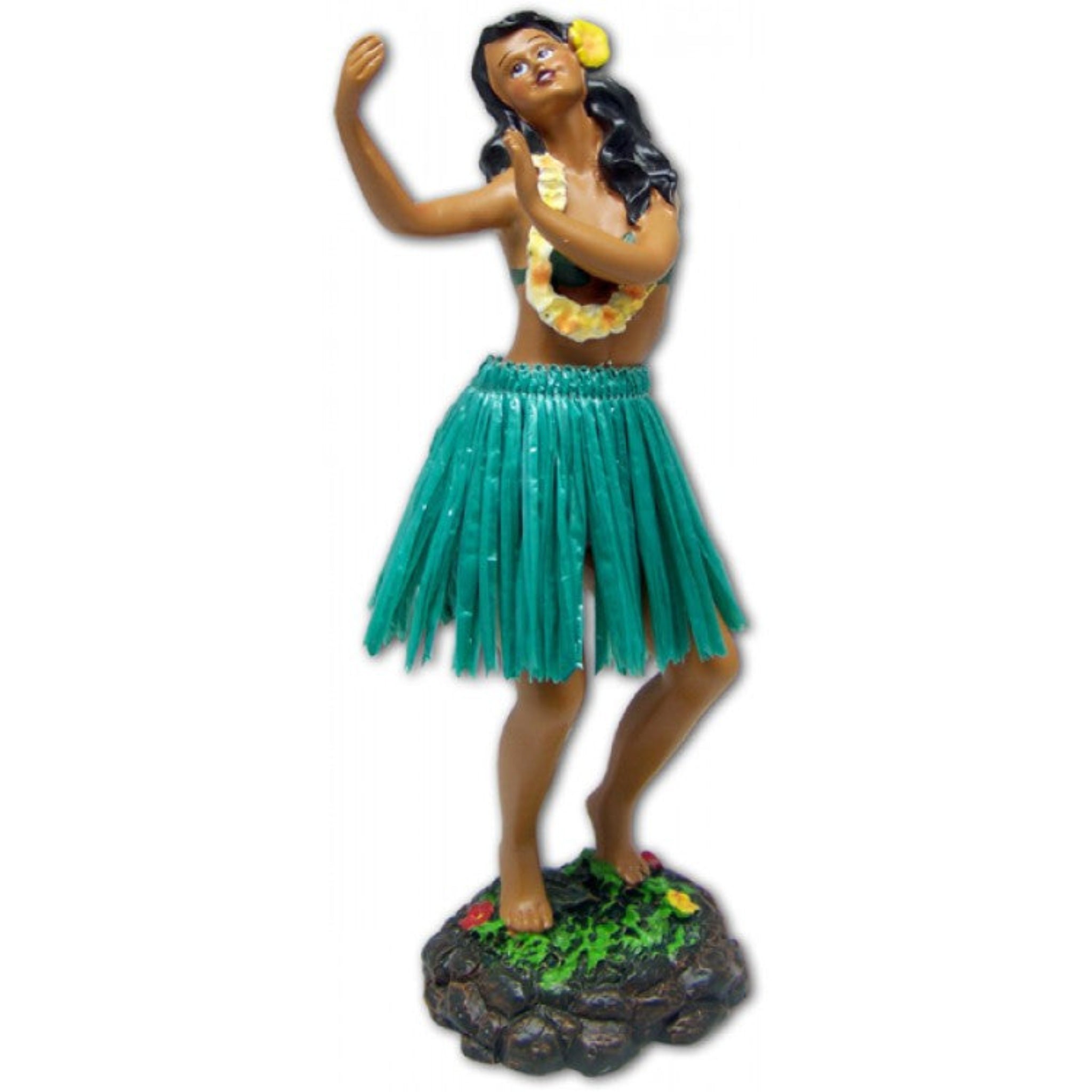 Hawaiian Dashboard Doll Leilani Girl Dancing Green