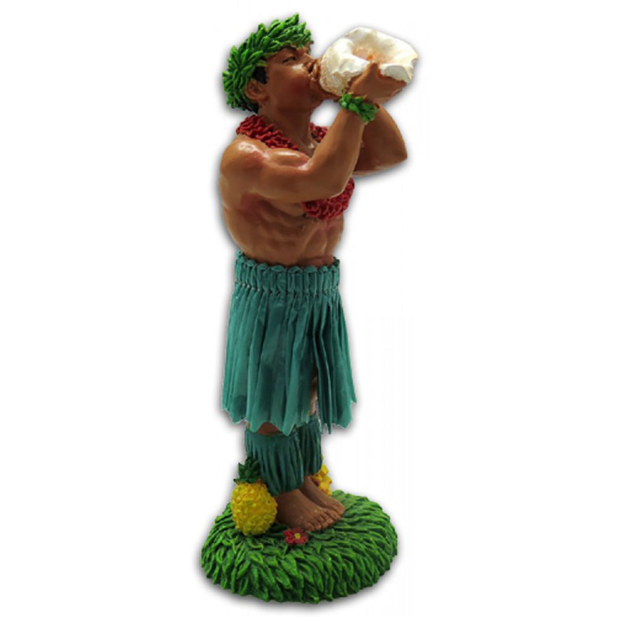 KC Hawaii Man with Conch Shell Dashboard Doll