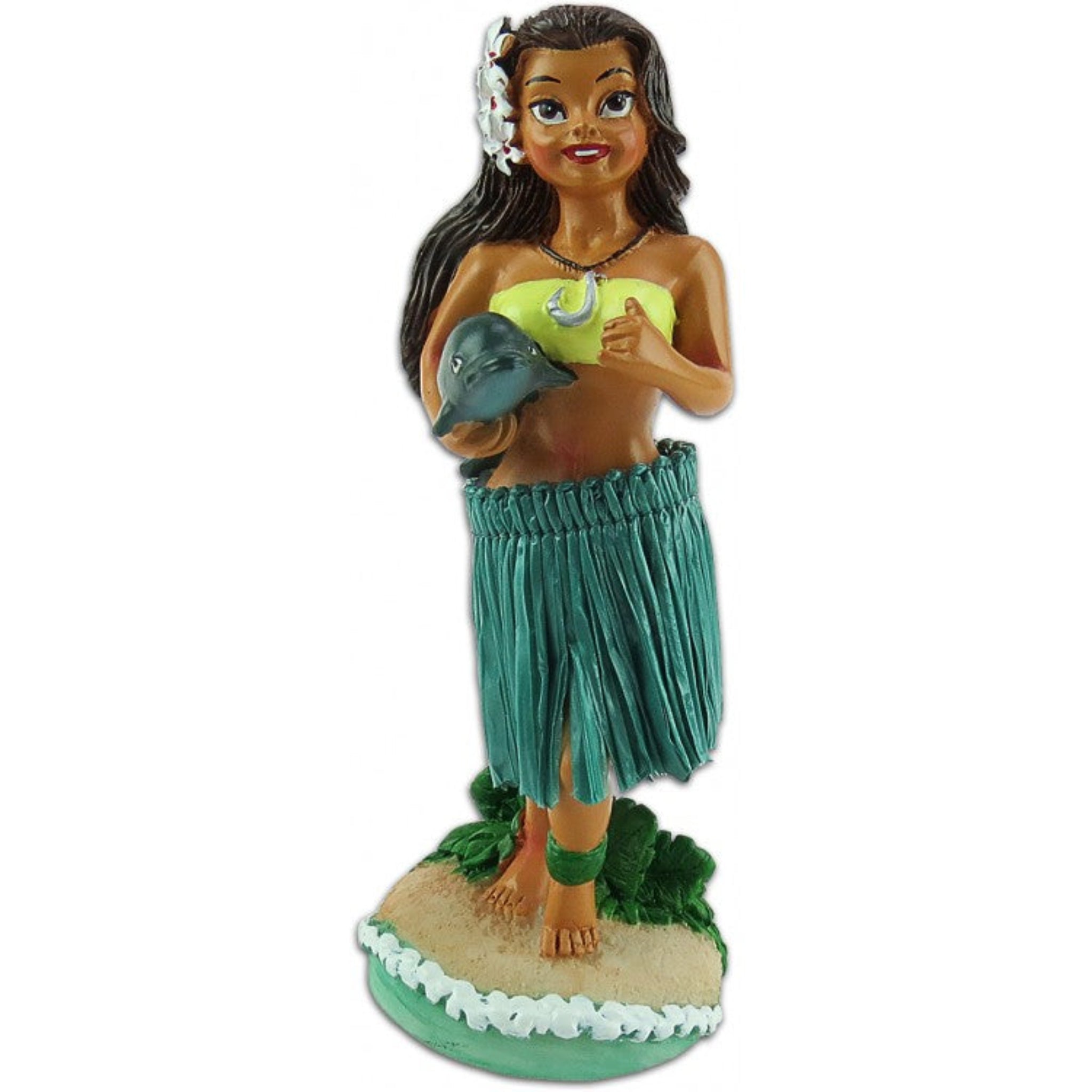 Mini Hula Girl Noelani Dashboard Doll with Dolphin