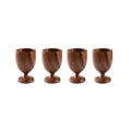 Acacia Wood Wine Dining Cup Goblet 3.5" x 5" Set of 4