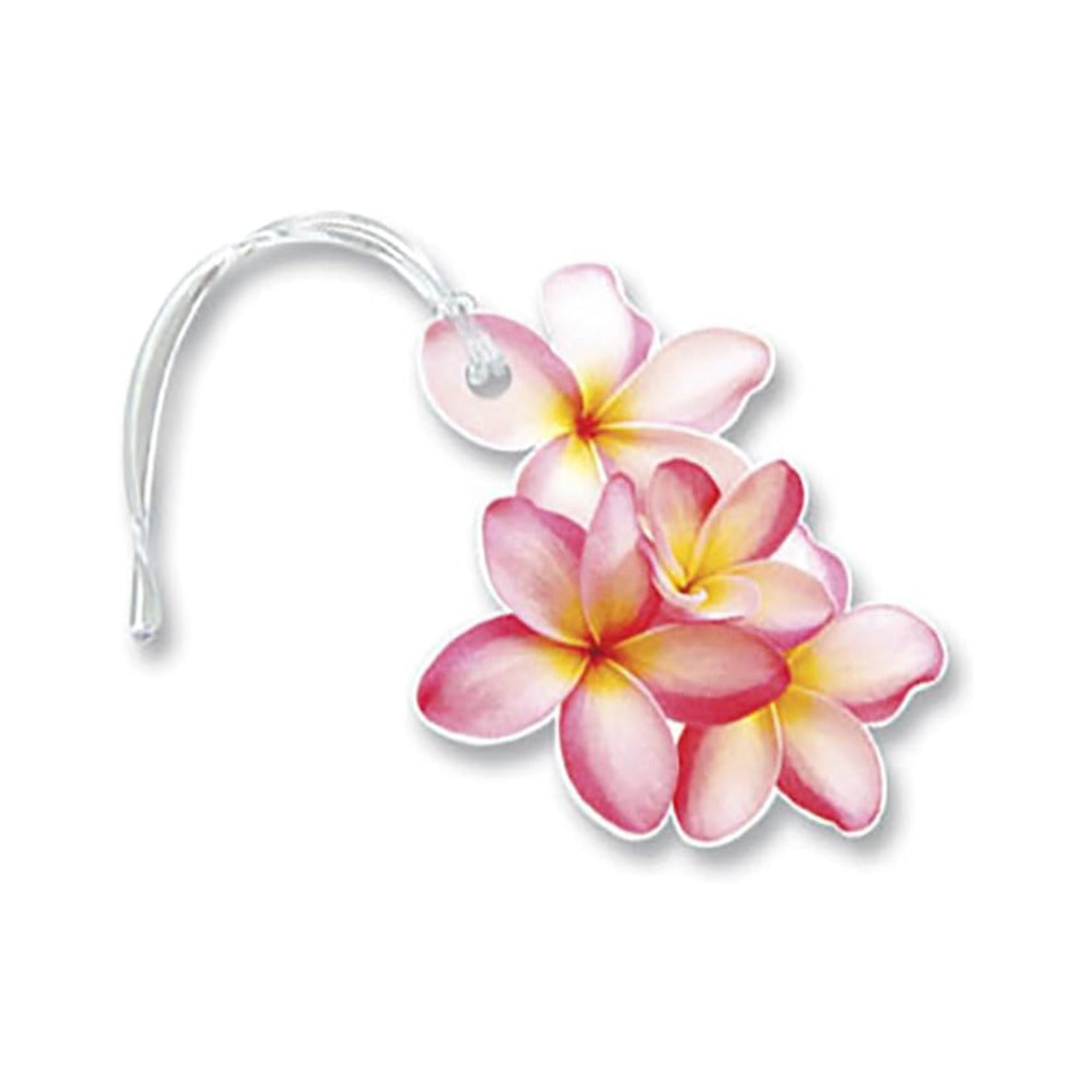 Hawaii Luggage Tag Pink Plumeria Flower