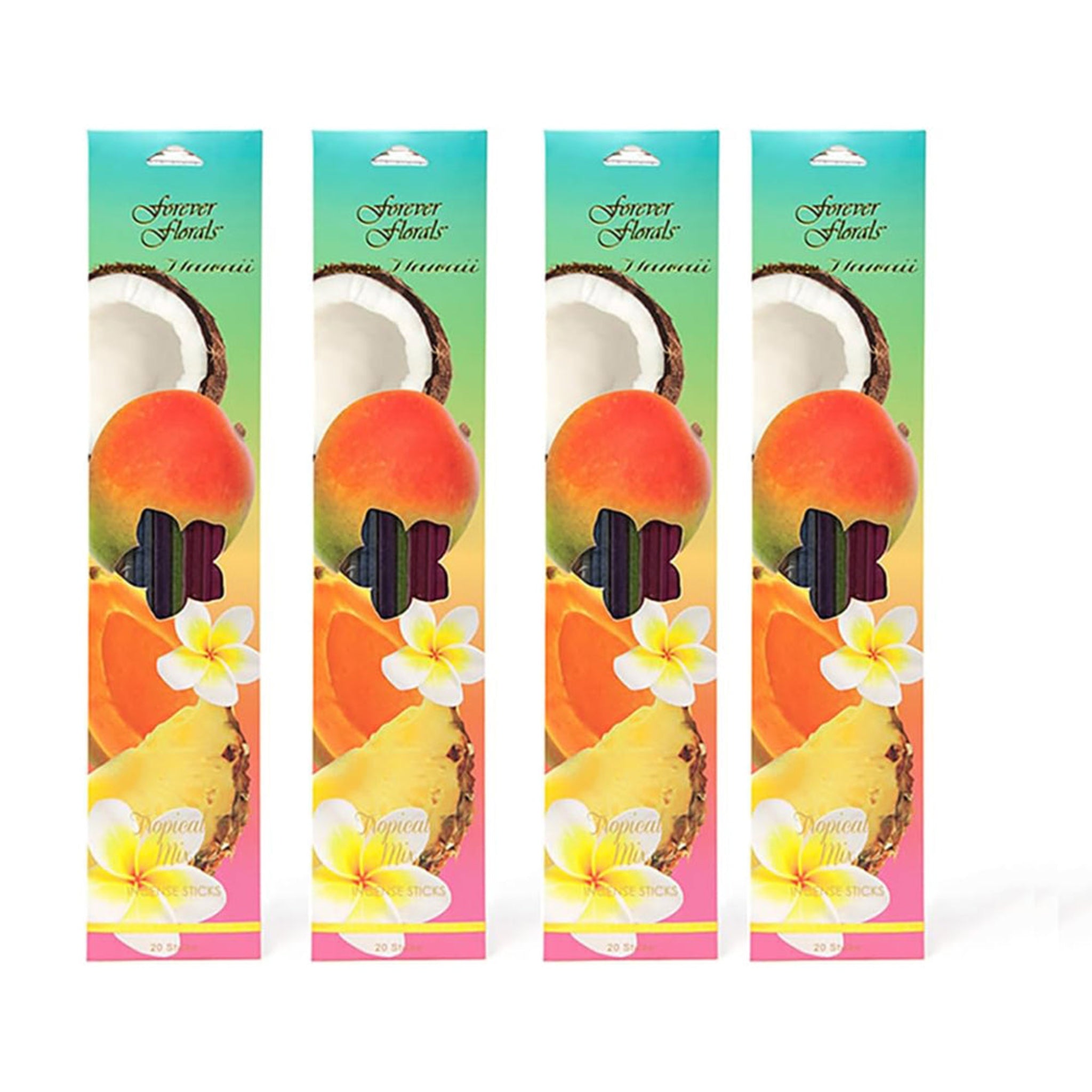 Hawaiian Forever Florals Incense Sticks 4 Packs Tropical Mixed Scents