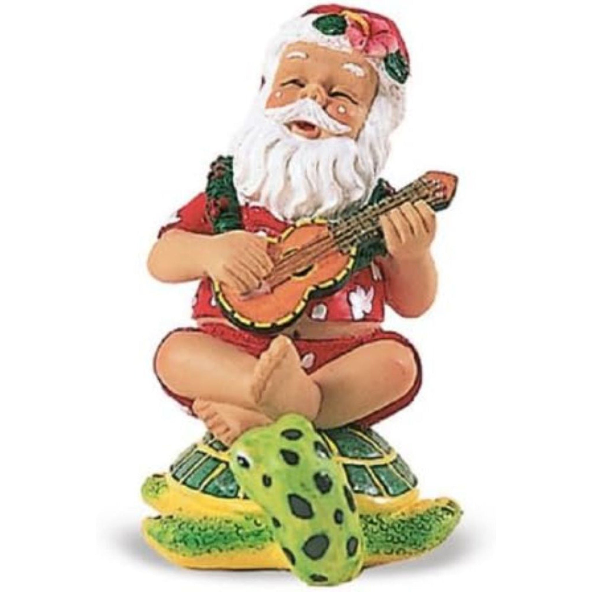 Strumming Santa on Honu Ornament for Christmas
