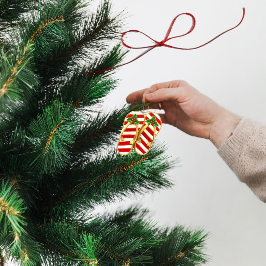 Hawaii Festive Slippers Christmas Ornament