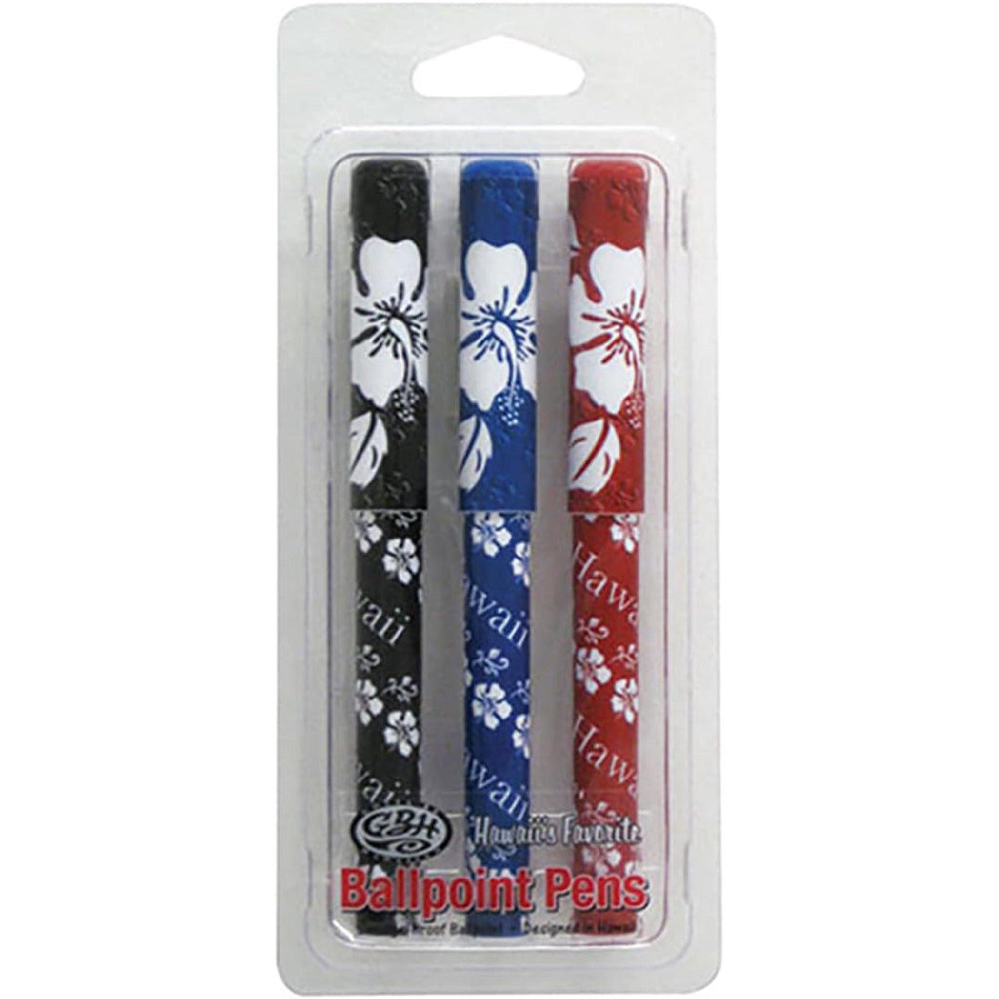 Hawaii Ballpoint Pen 3 Pack Tropical Hibiscus