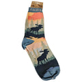 Alaska Novelty Pastel Moose Scene Socks Ladies 8-11