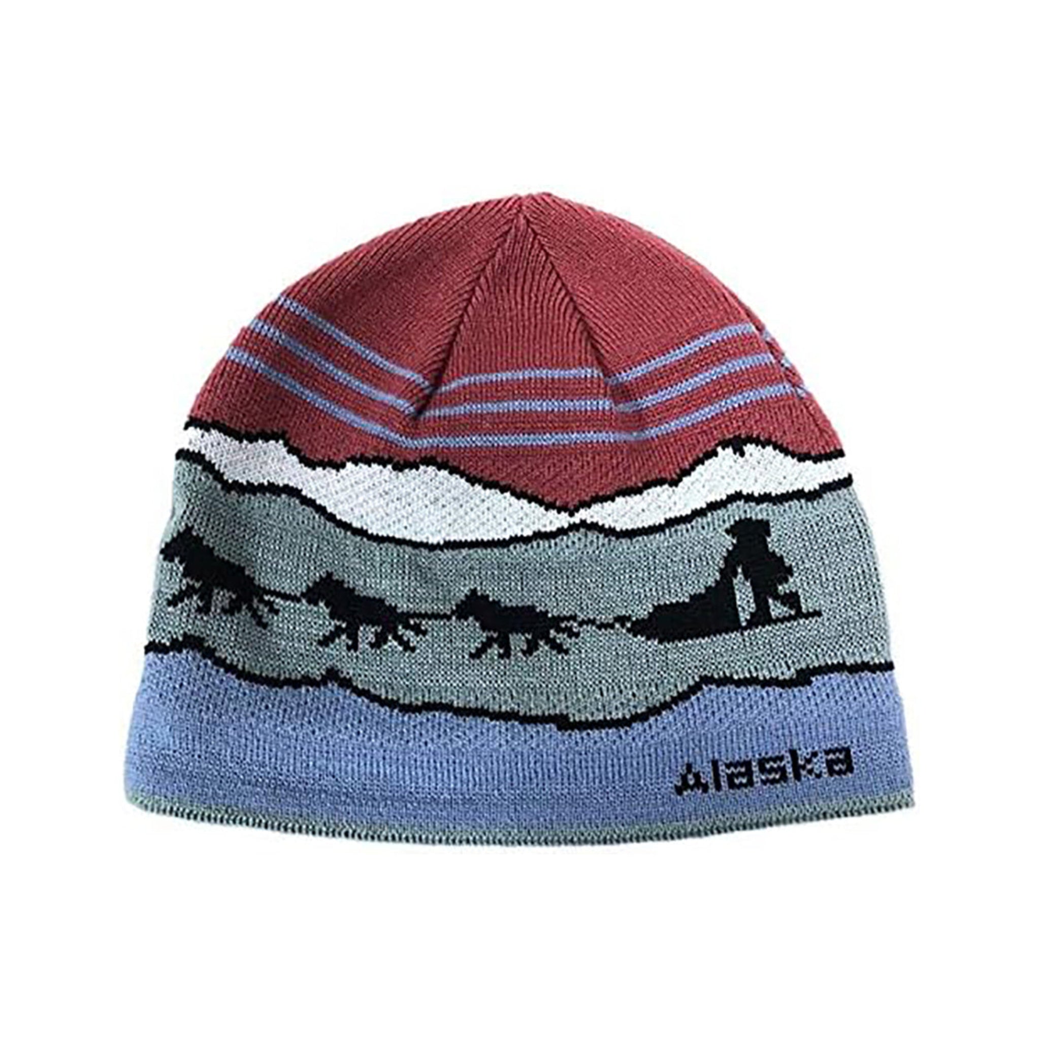 Alaska Beanie Hat Skull Sled Dog Team Knit Stocking Hat