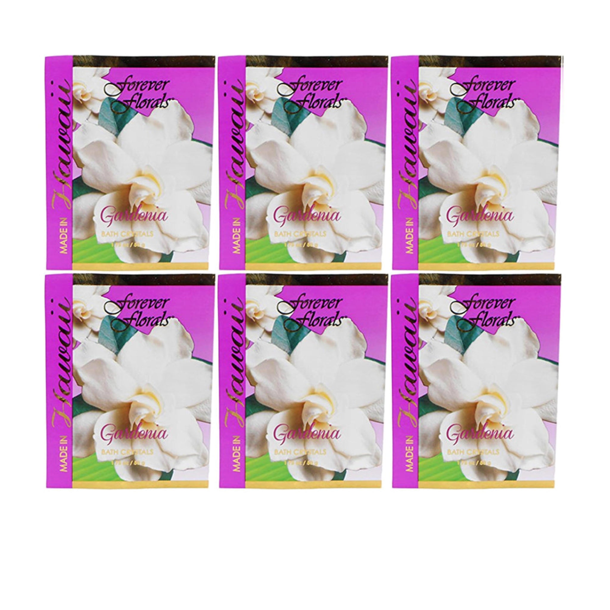 Hawaiian Bath Crystals Forever Florals Gardenia 6 Packs