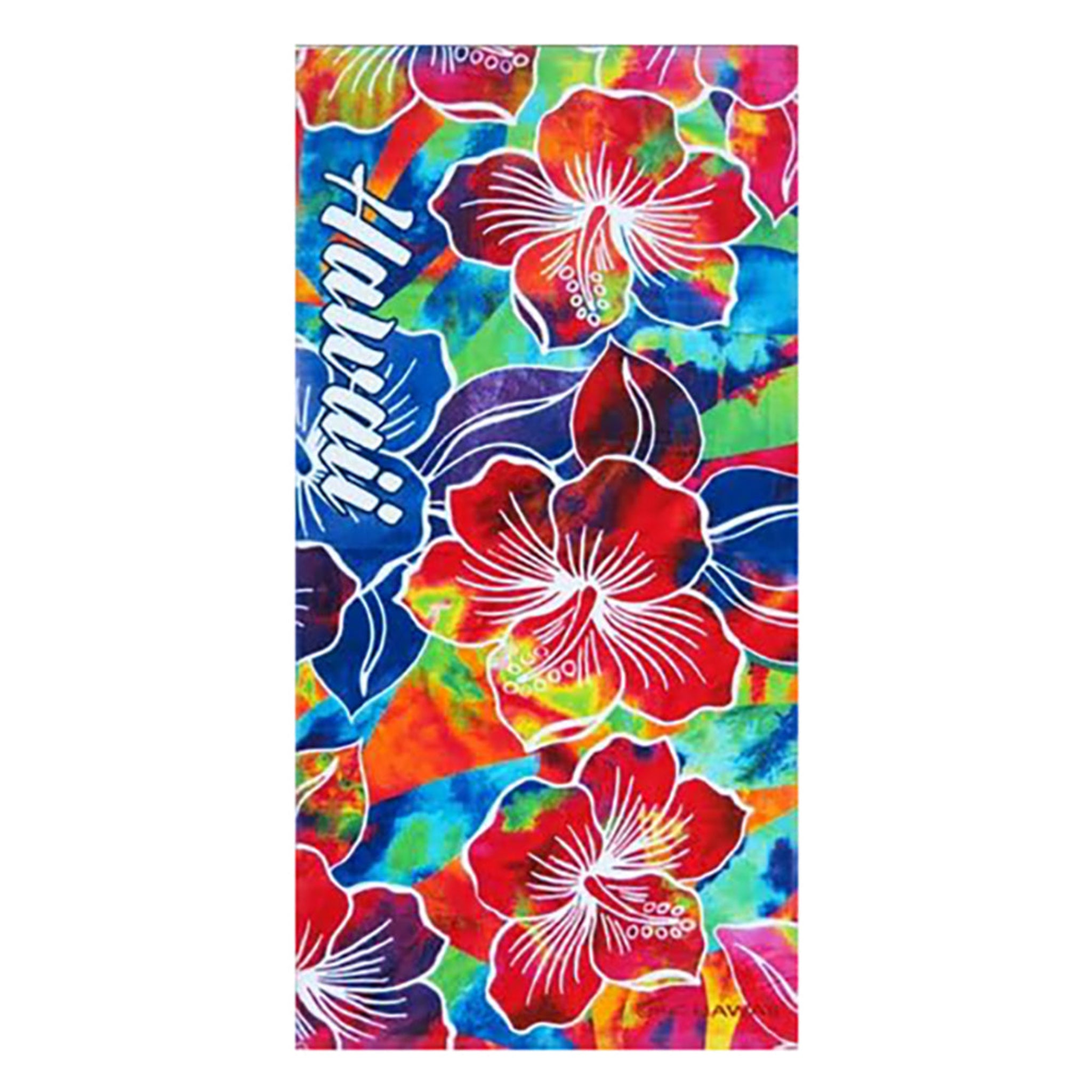 KC Hawaii Tie Dye Hibiscus Beach Towel 30 X 60 inch