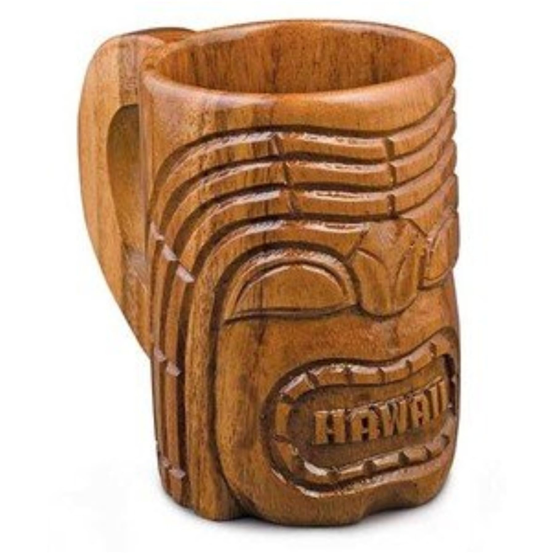 Hawaiian Acacia Wood Mug Tiki 5" Tall