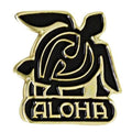 Hawaiian Lapel Or Hat Pin Aloha Honu Turtle Black, Gold