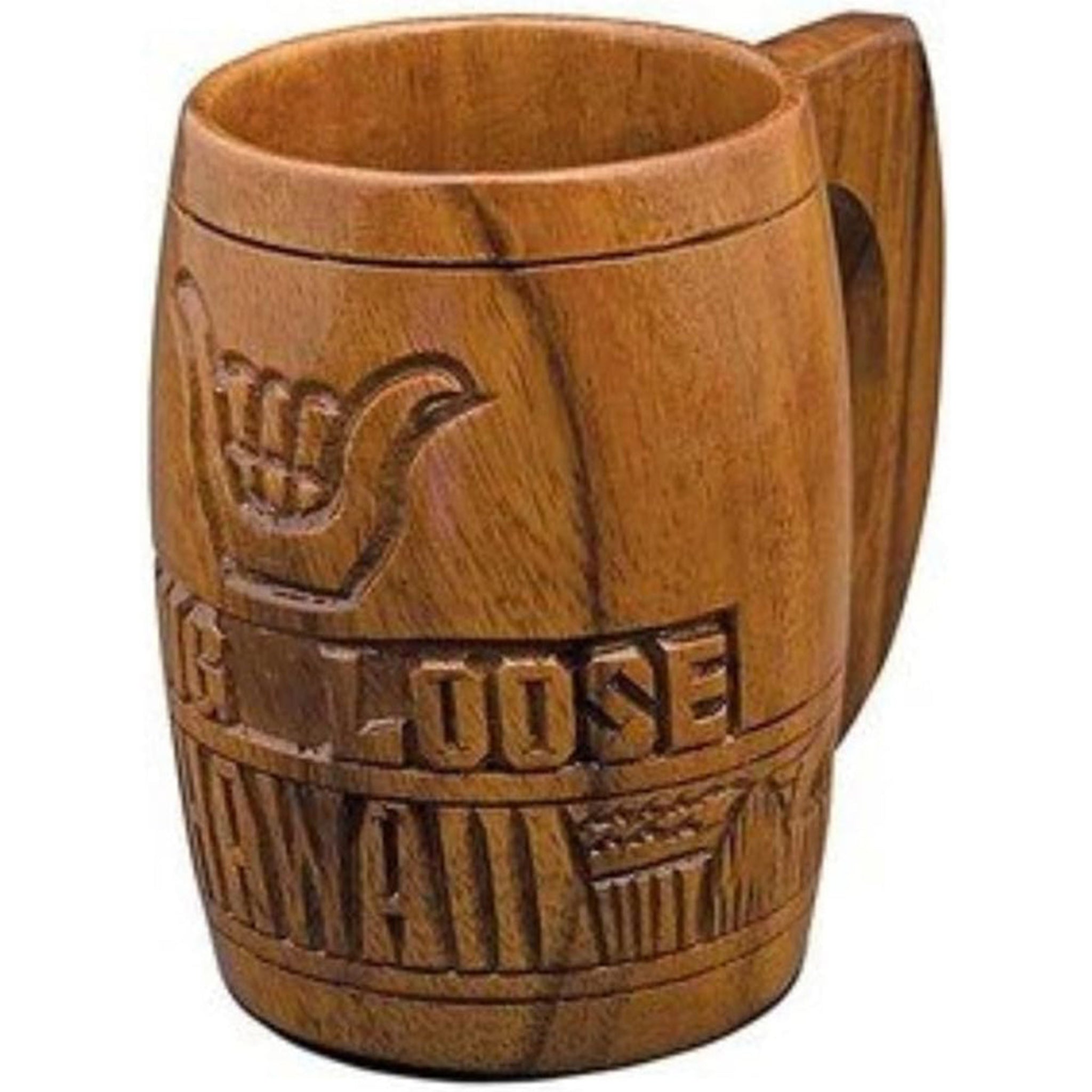 Hawaiian Acacia Wood Mug Hang Loose 5" Tall