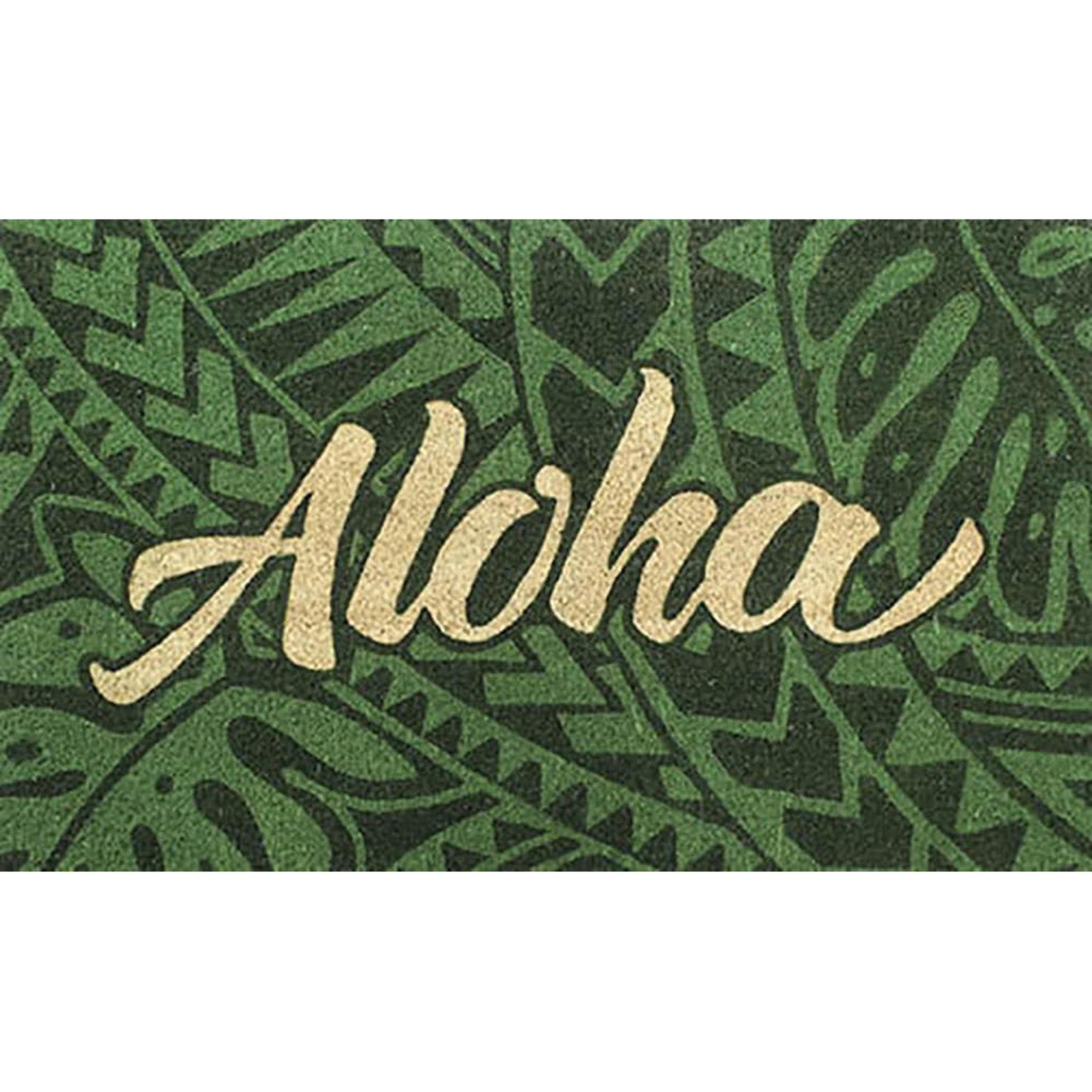 Hawaii Doormat 30"" X 18"" Aloha Tribal Green