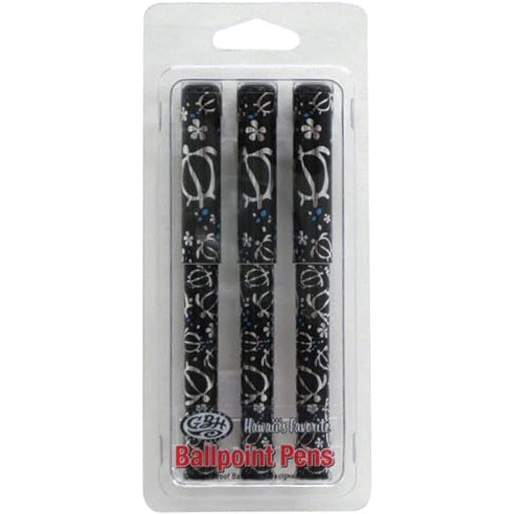 Hawaii Ballpoint Pen 3 Pack Honu Turtle Metallic, Black