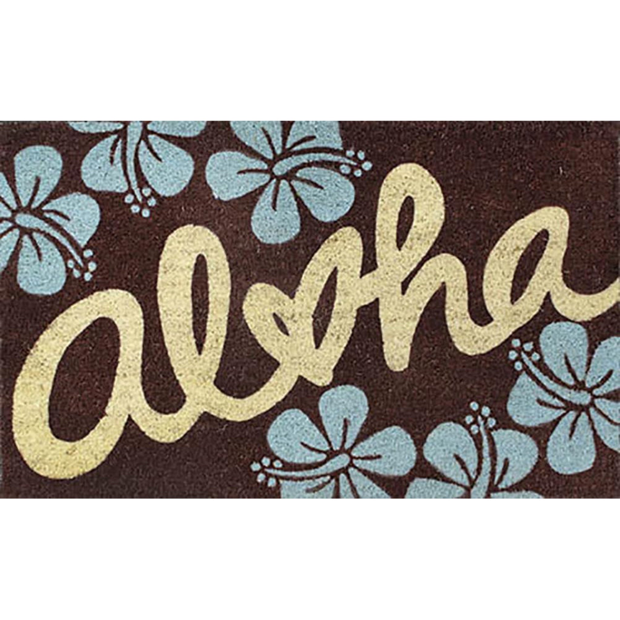 Hawaii Doormat 30" X 18" Aloha Hibiscus Blue