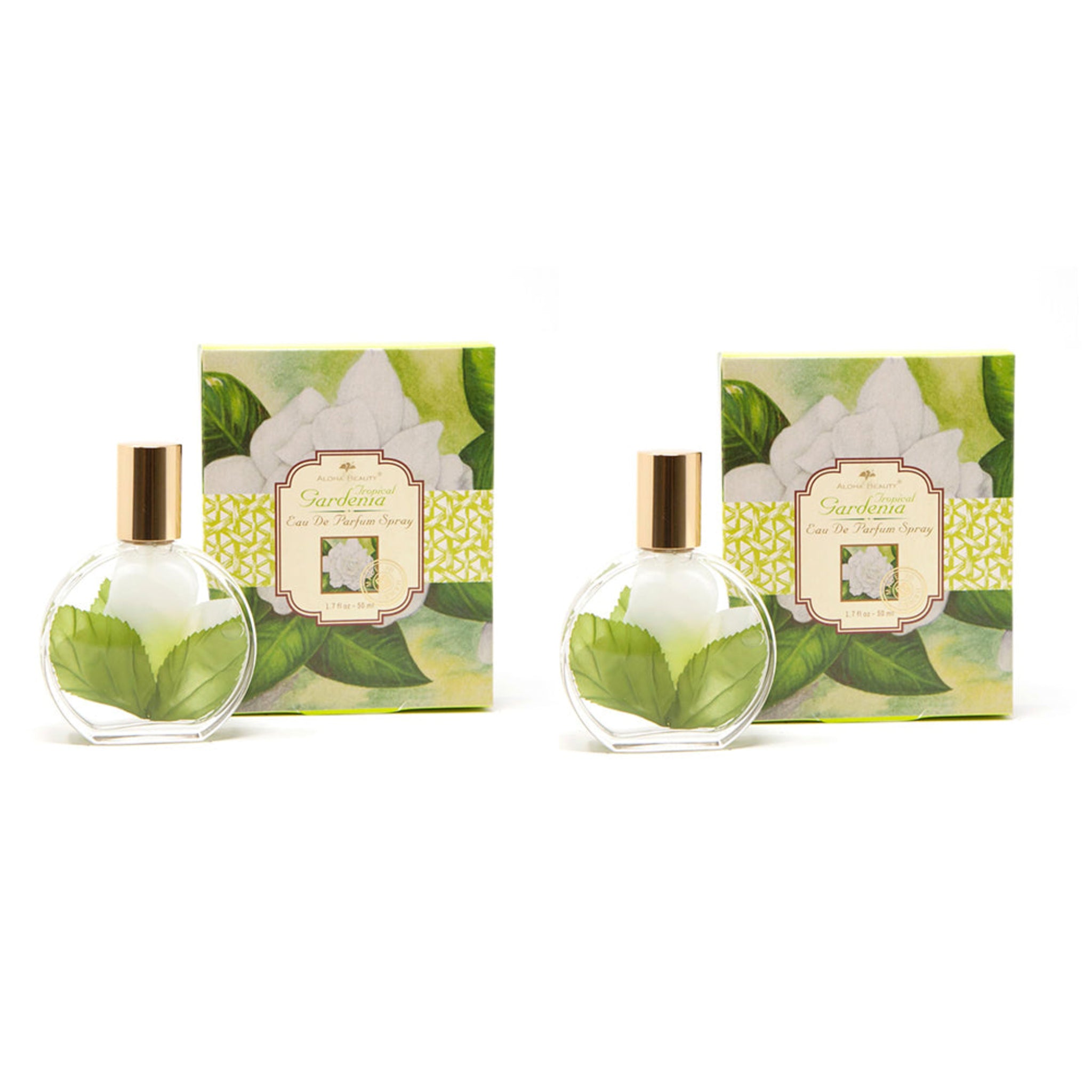 Aloha Beauty Hawaiian Eau De Parfum Spray 2 Bottles 1.7 fl. oz each Gardenia