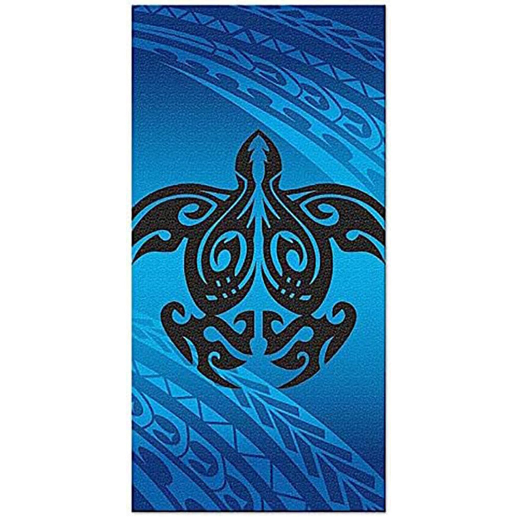 Hawaii Beach Towel Tribal Honu Turtle Blue