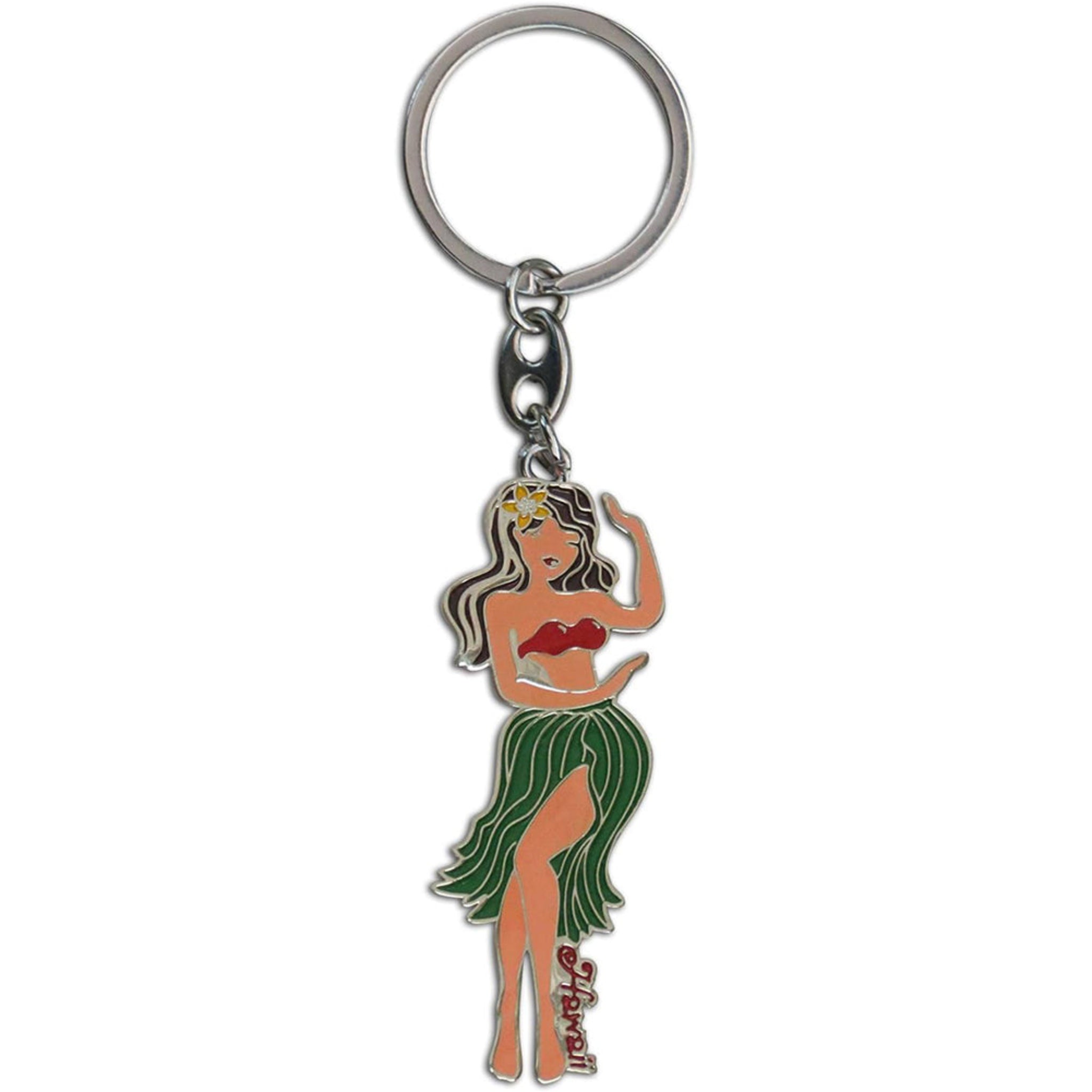 Hawaii Hula Girl Key Chain 2.5 inch X 1 inch