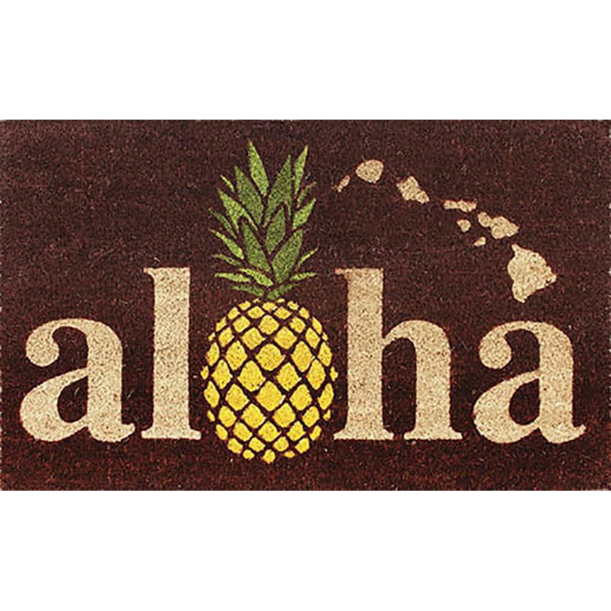 Hawaii Doormat 30"" X 18"" Aloha Pineapple Islands