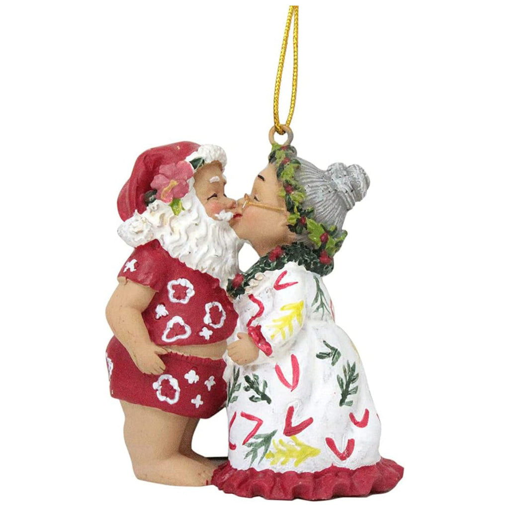 Hawaii Kissing Santas Christmas Ornament