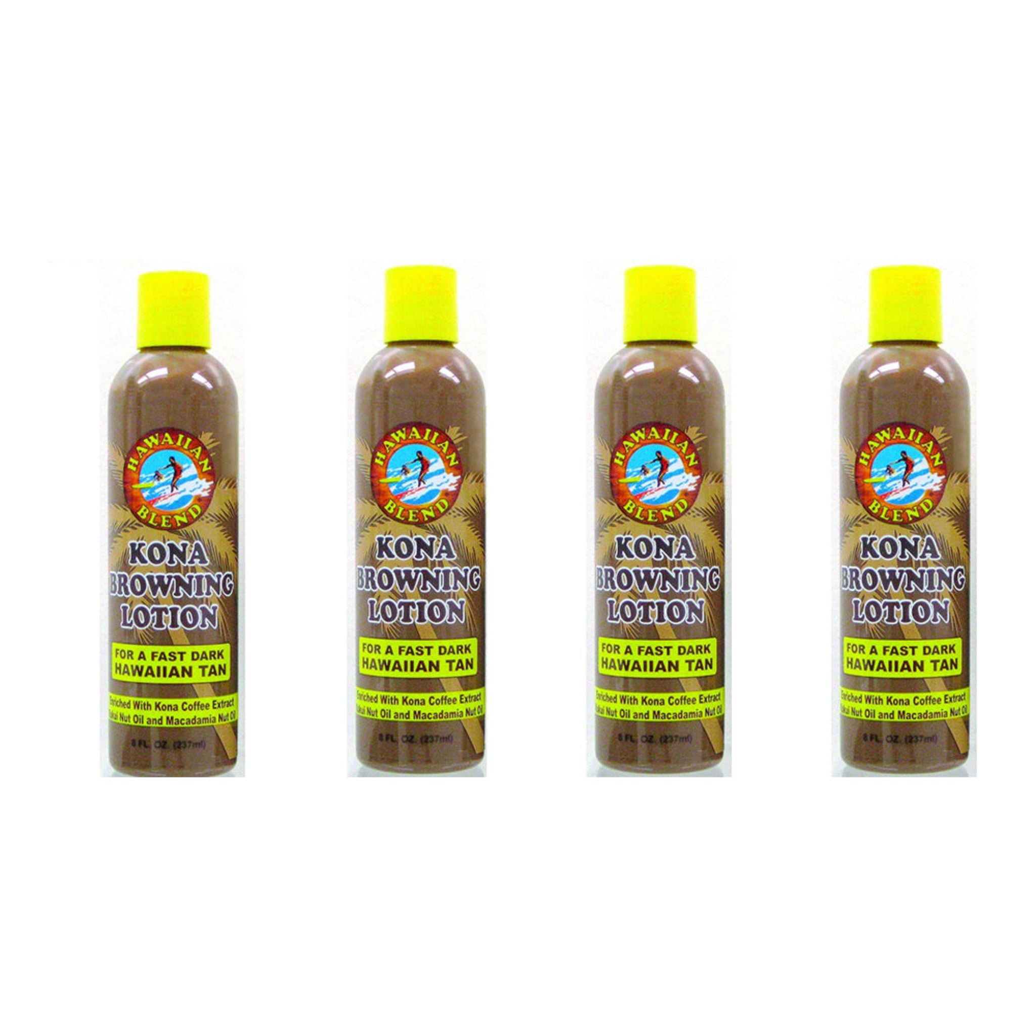 Hawaiian Blend Kona Browning Lotion 4 Pack 8 oz. each