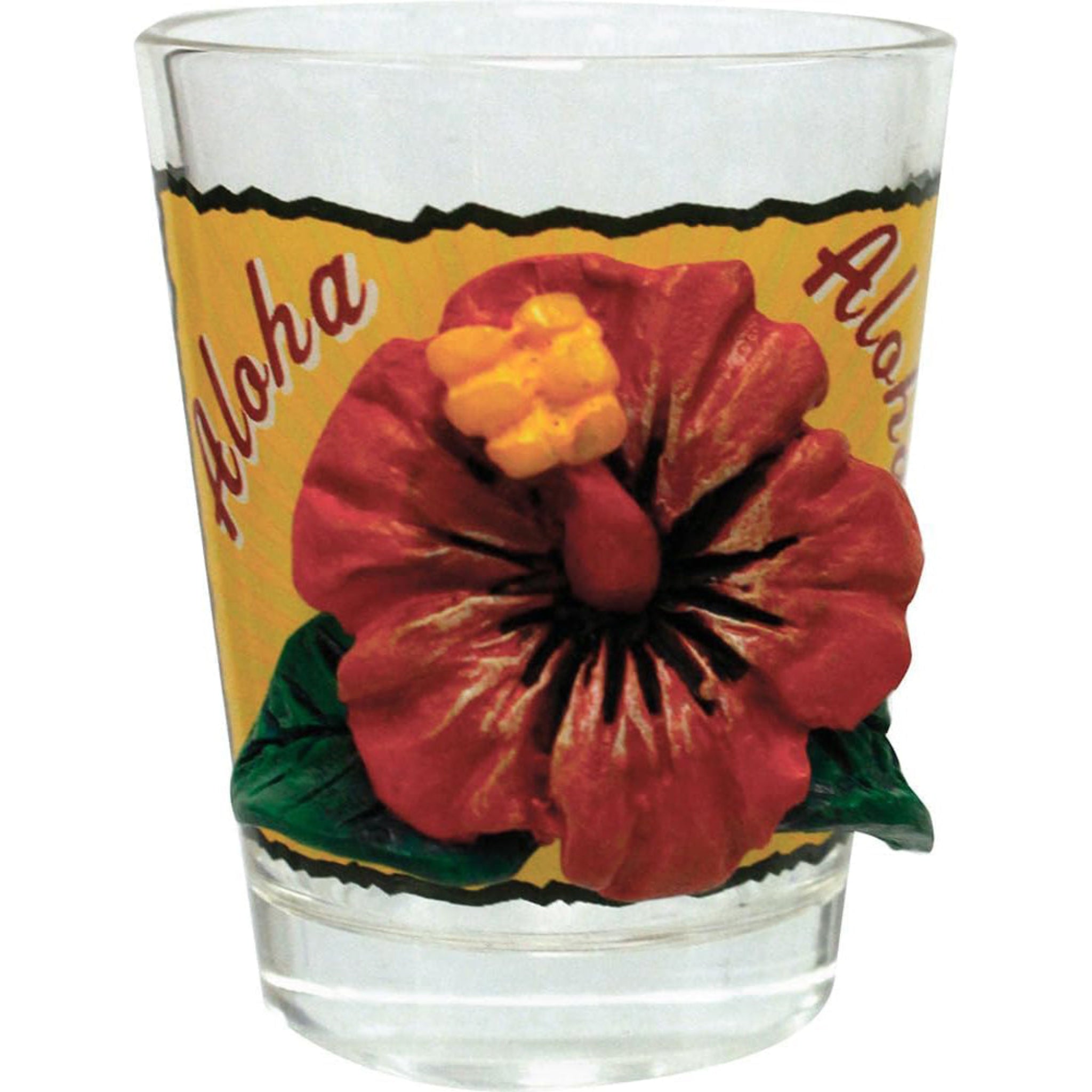 Hawaii Hibiscus Aloha Polyresin Shot Glass Outer Sculpture