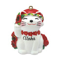 Asian Maneki Neko Good Luck Cat Aloha Hawaiian Ornament