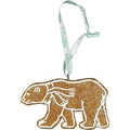 Alaska Polystone Flat Gingerbread Design Christmas Ornament Polar Bear