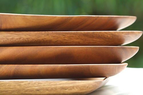 Acacia Wood Square Plates 1" x 12" x 12" Set of 4