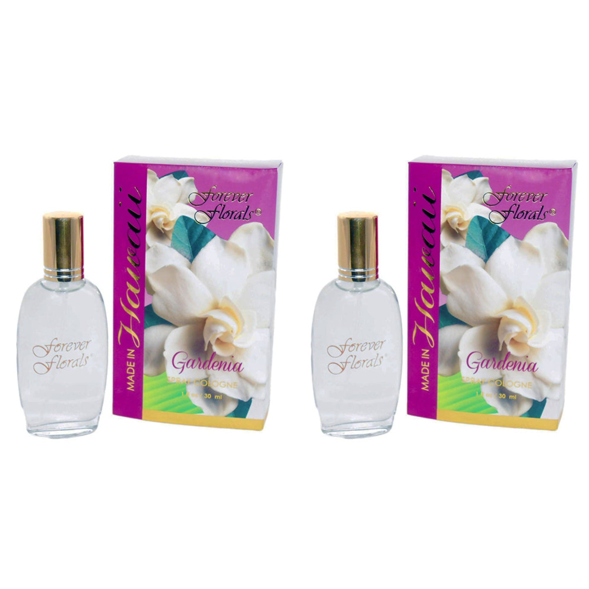 Hawaii Forever Florals Cologne 2 Bottles 1 fl. oz. each Gardenia