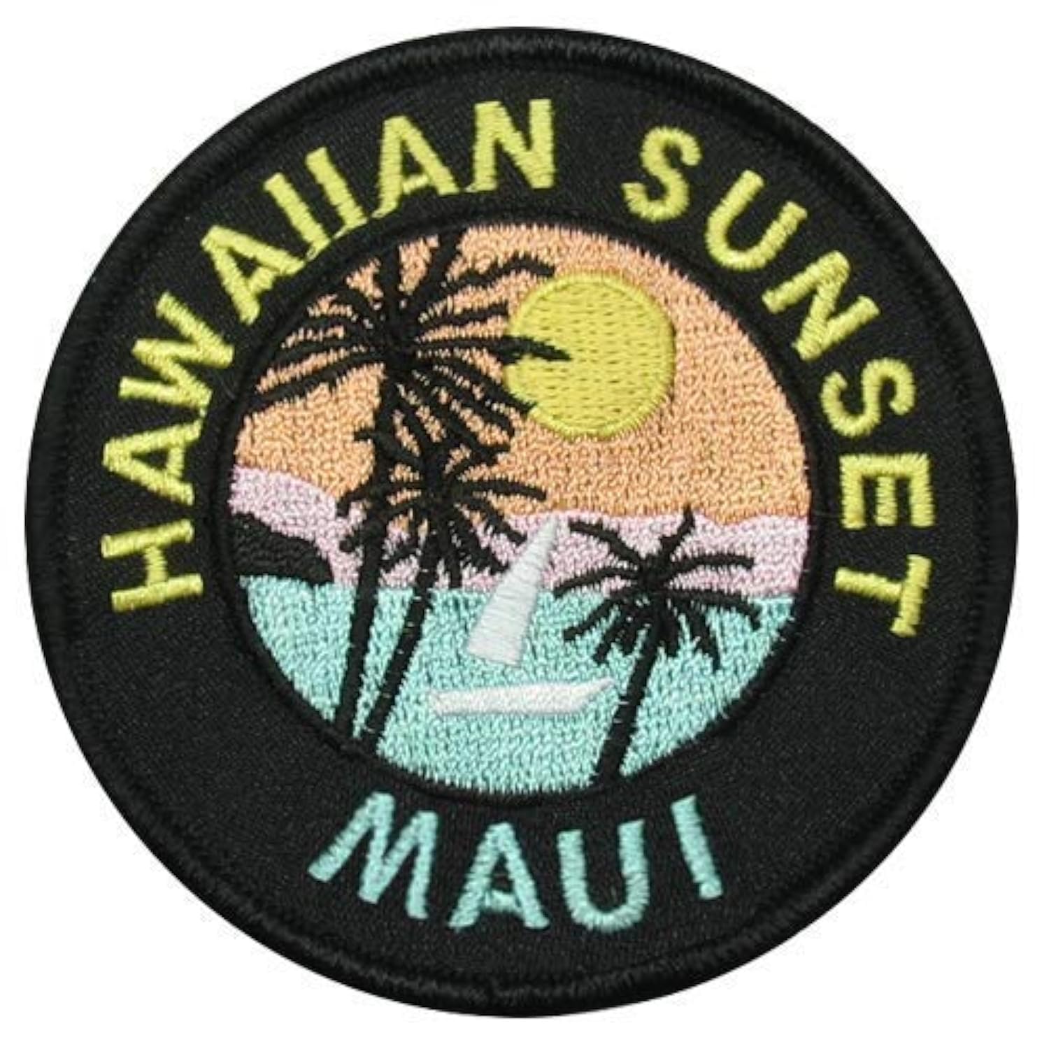 KC Hawaii Iron-On Embroidery Applique Patch Maui Sunset