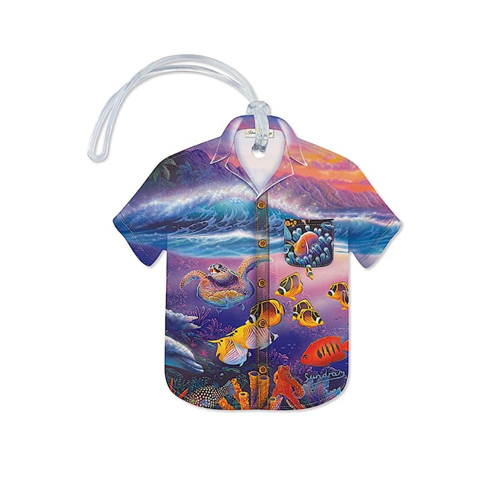 Hawaii Aloha Shirt ID Luggage Tag Tropical Treasures
