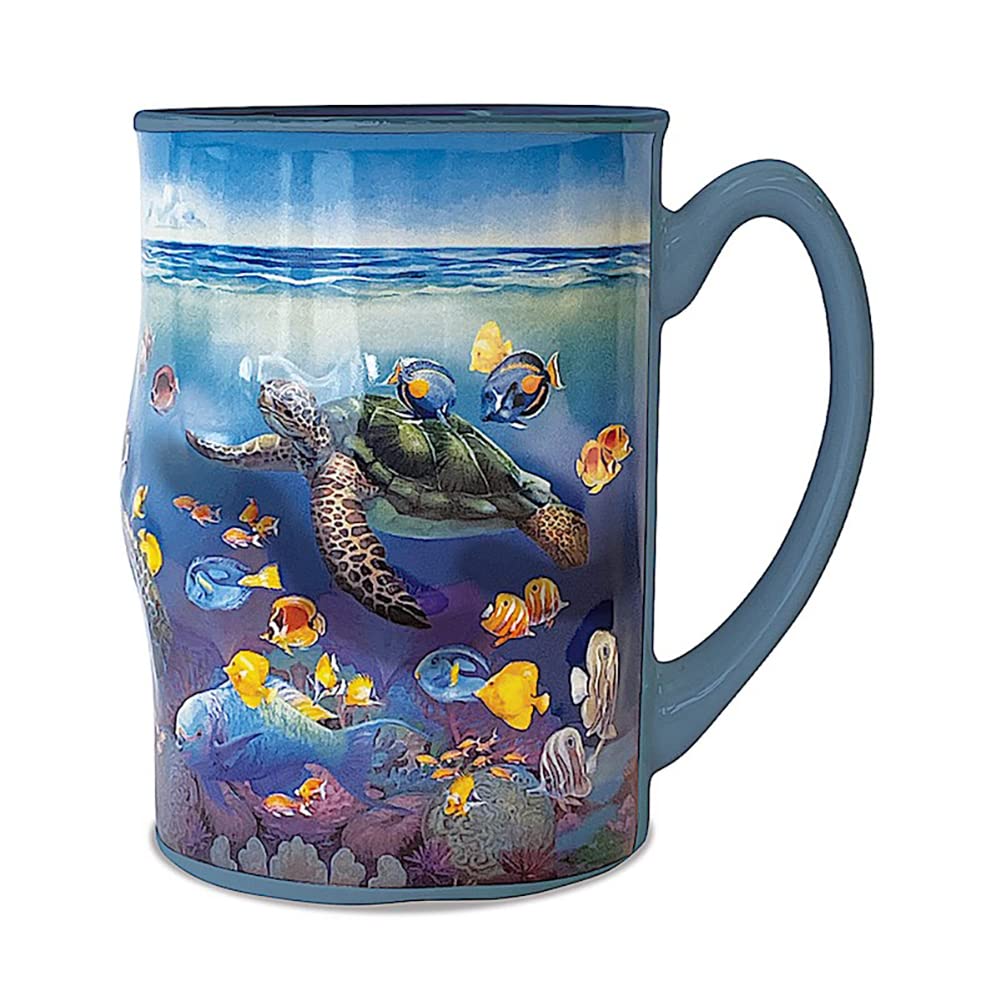 Hawaii 14 oz. Embossed Coffee Mug Ocean of Friends