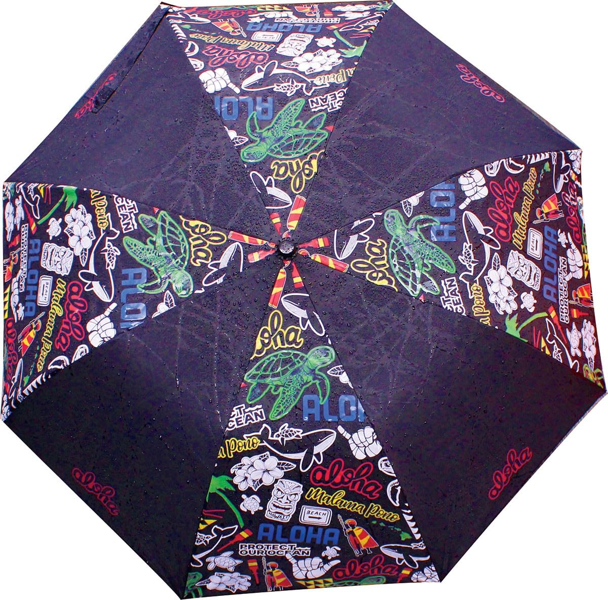 Hawaiian Style Color Changing 42 inch Folding Umbrella Mix Plate