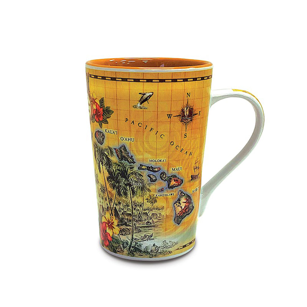 Hawaiian 18 oz Mug Islands Map Tan