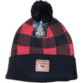 Alaska Beanie Hat Skull Buffalo Plaid Knit Stocking Hat Pom Pom