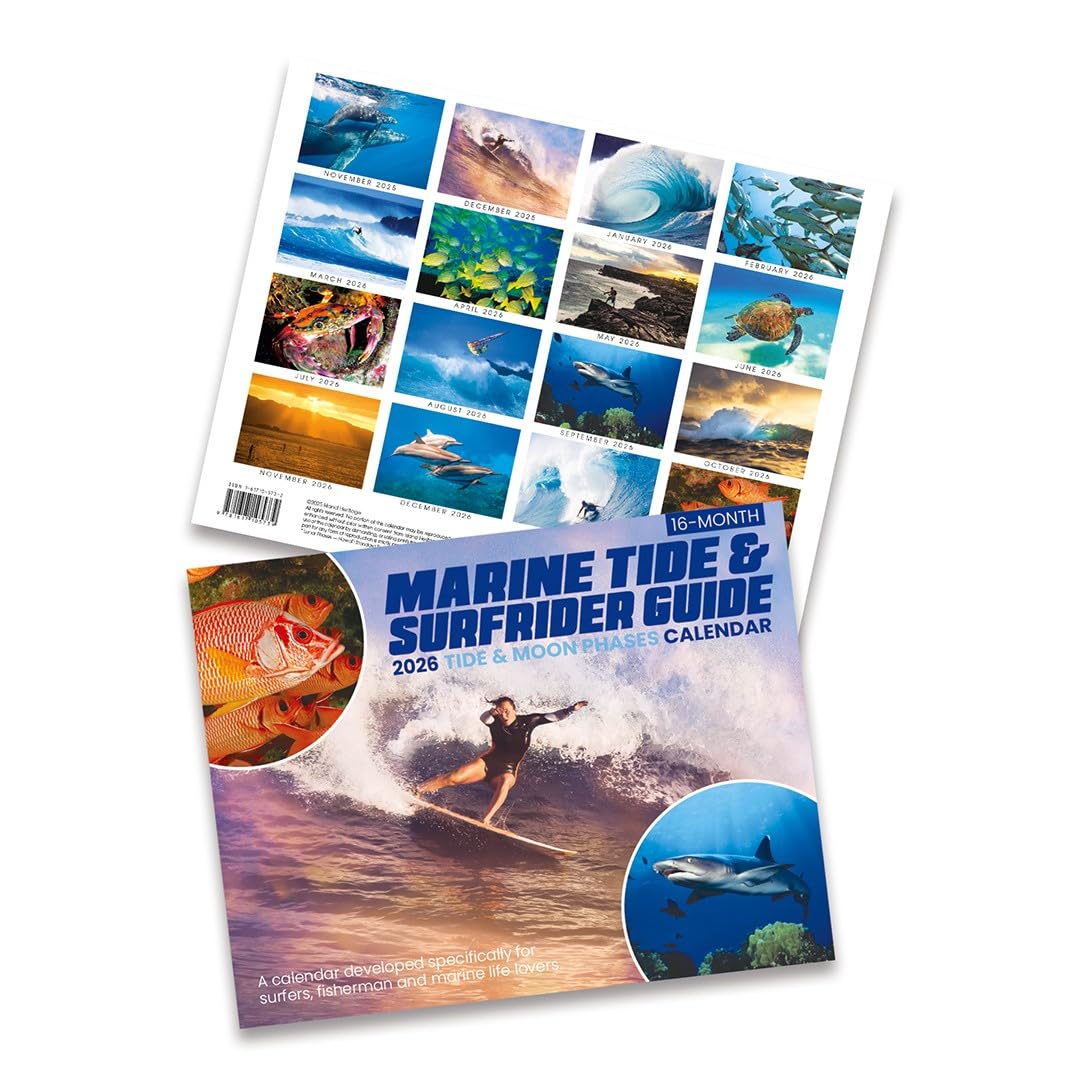 Hawaii 16 Month Trade 2026 Calendar November 2025 thru February 2027 Marine Tide & Surfrider Guide
