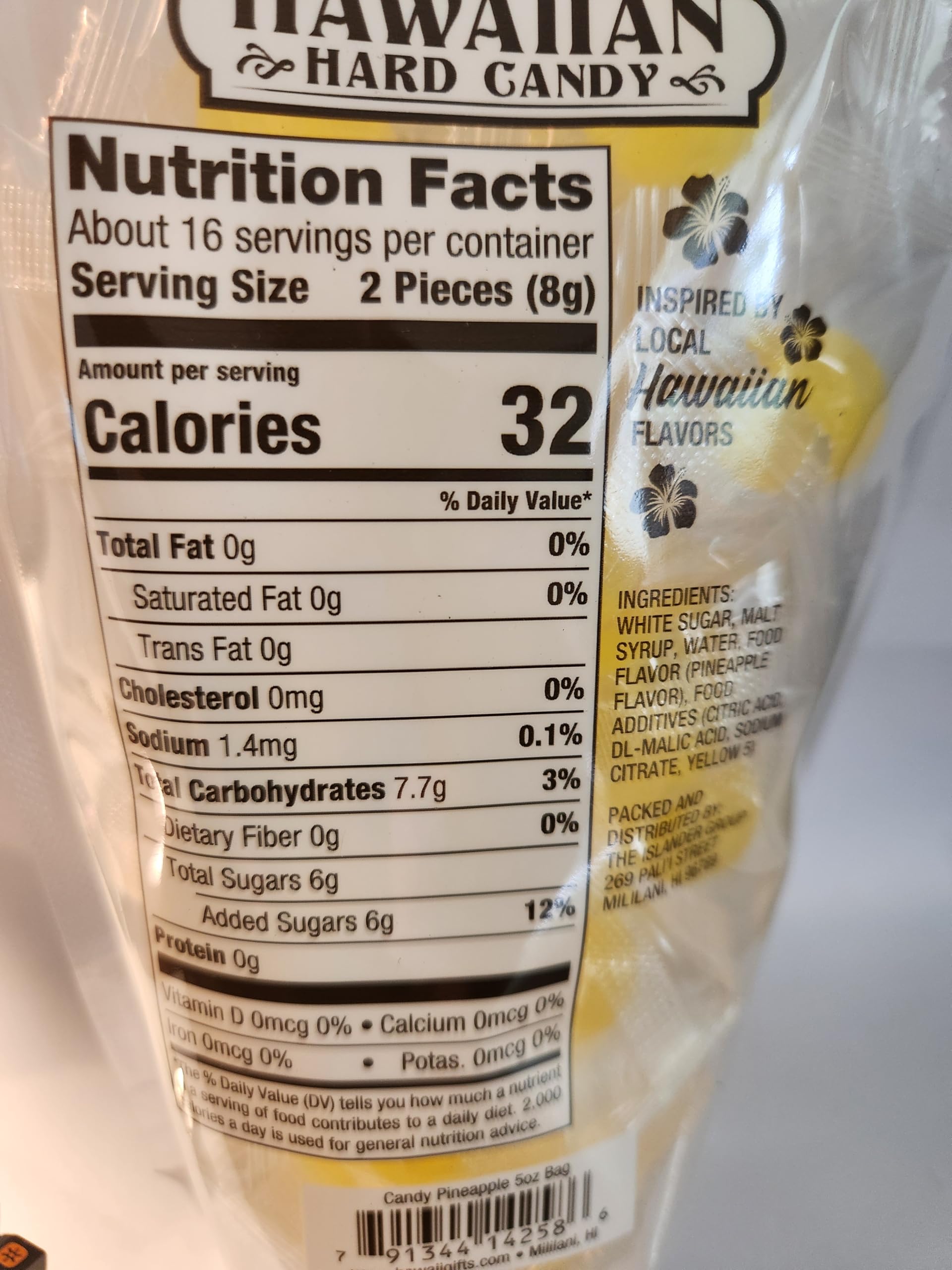 Old Fashion Hawaiian Hard Candy 5oz Bags Pineapple